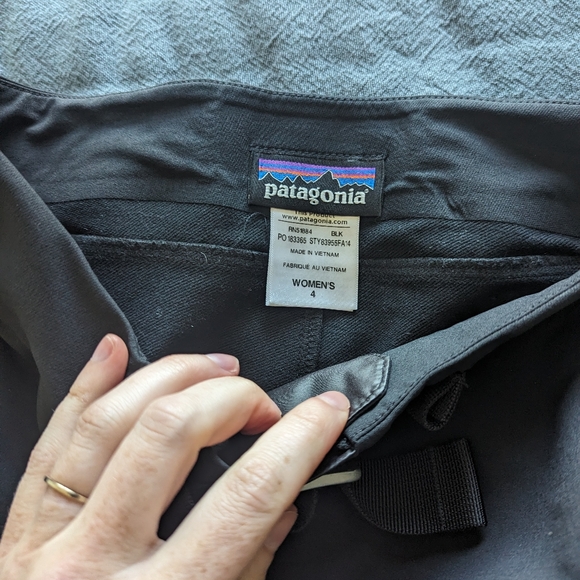 Patagonia Alpine Guide Shell Pants Womens 4 Gray Stretch Hiking Climbing Belted - Picture 2 of 5